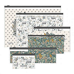 Set of 6 zip bags made of plastic ErichKrause® Natural Life, assorted A4, B5, C6, Travel, 230x70mm, Card Size
