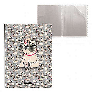 Plastic file folder ErichKrause® Chilling Dog, with 30 pockets, A4