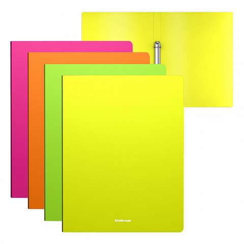 Plastic 2-Ring Folder ErichKrause® Matt Neon, 35mm, A4, Assorted