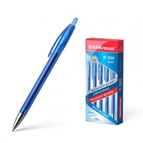 Automatic Gel Pen ErichKrause® R-301 Original Gel Matic 0.5, ink color blue