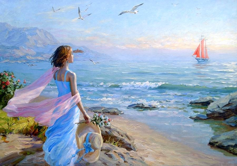 Paint by numbers 40x50 cm Scarlet Sails, 25 colors, urv. 4