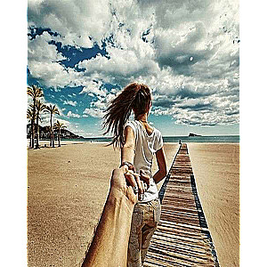 Paint by Numbers 30x40 cm Follow Me. Beach, 19 colors, jigsaw 4