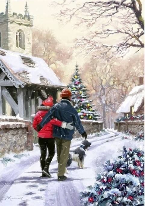 Paint by Numbers 30x40 cm Christmas Walk, 20 colors, level 4