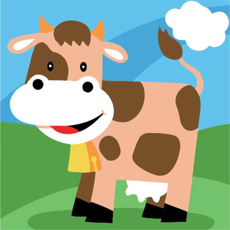 Paint by Numbers 20x20 cm Spotted Cow, 6 colors, urv. 4