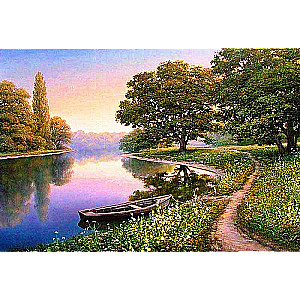 Paint by Numbers 30x40 cm Boat on the River, 20 colors, art. 4
