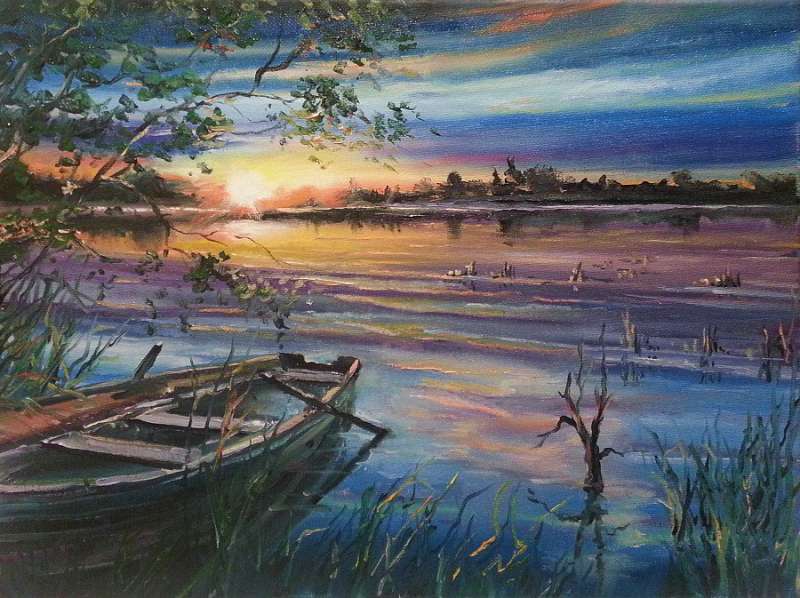Paint by Numbers 30x40 cm Dawn on the Lake, 20 colors, item 4