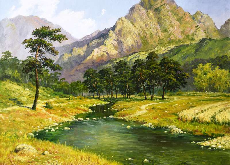 Paint by Numbers 30x40 cm Autumn in the Mountains, 20 colors, set 4