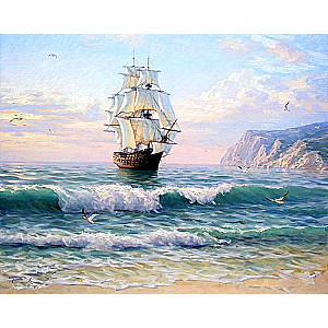 Paint by Numbers 30x40 cm Brigantine in a Storm, 20 colors, cut 4