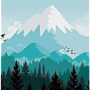 Numbered Paintings 20x20 cm Winter Mountains, 10 colors, 4 pcs.