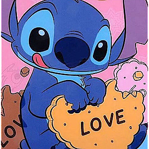 Numbered paintings 20x20 cm Stitch/LOVE, 10 colors, urv. 4