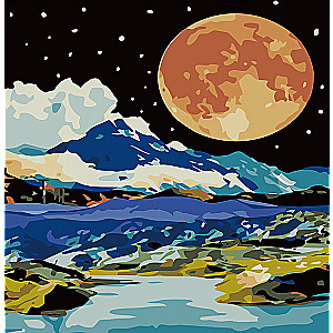 Numbered Paintings 20x20 cm Full Moon, 10 colors, art. 4