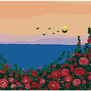 Paint by Numbers 20x20 cm Evening Roses, 10 colors, 4