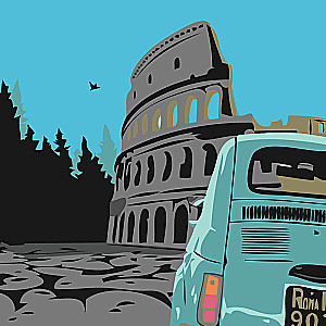 Paint by Numbers 20x20 cm Colosseum, 9 colors, 4 styles