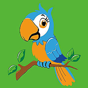 Numbered painting 20x20 cm Parrot on a branch, 8 colors, art. 4