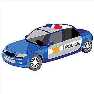 Numbered Painting 20x20 cm Police Car, 10 colors, urv. 4