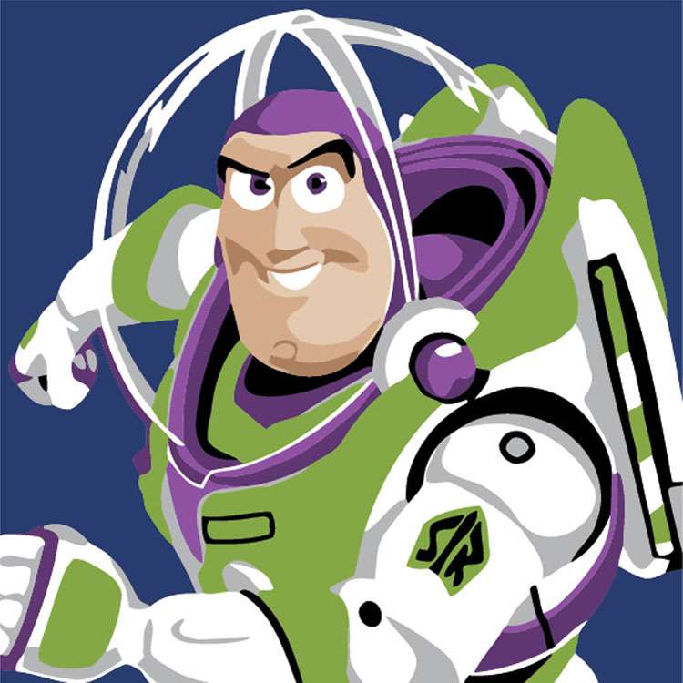 Numbered paintings 20x20 cm Toy Story - Buzz Lightyear, 10 colors, cutout 4