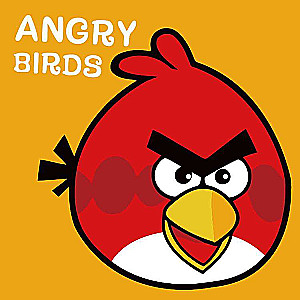 Numbered Paintings 20x20 cm Angry Birds, red, 5 colors, 4 pcs