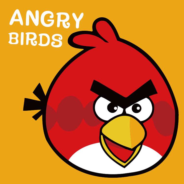 Numbered Paintings 20x20 cm Angry Birds, red, 5 colors, 4 pcs