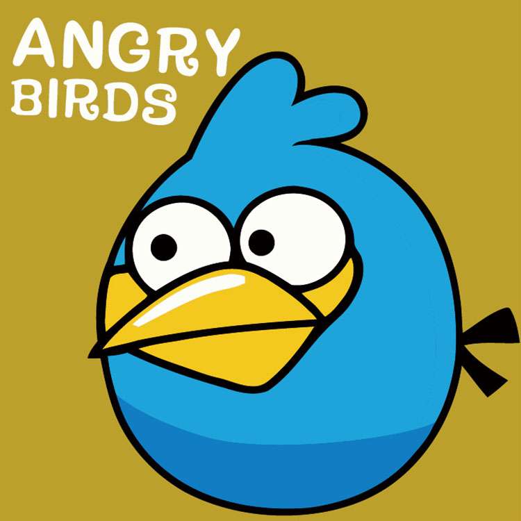 Numbered paintings 20x20 cm Angry Birds, blue, 6 colors, with frame 4