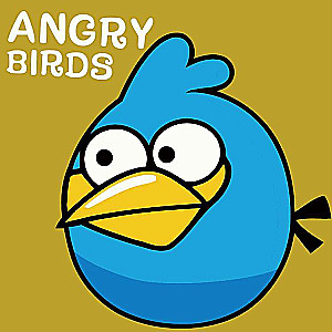 Numbered paintings 20x20 cm Angry Birds, blue, 6 colors, with frame 4