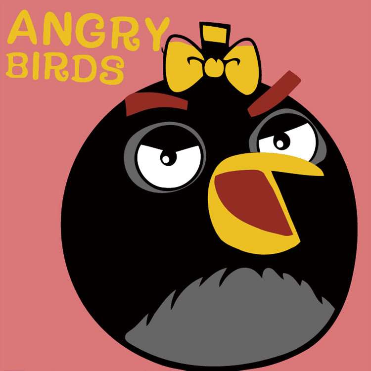 Numbered Paintings 20x20 cm Angry Birds, black, 6 colors, rev. 4