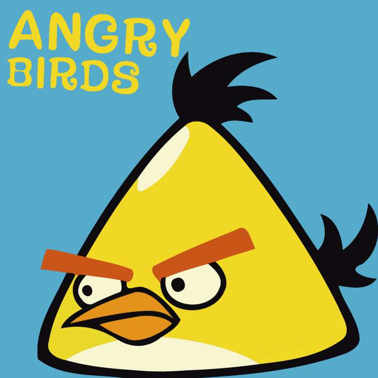 Numbered Paintings 20x20 cm Angry Birds, yellow, 6 colors, 4 sort.