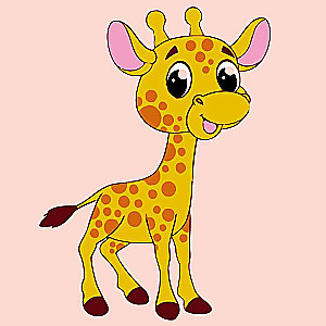 Numbered Painting 20x20 cm Giraffe, 7 colors, cat. 4