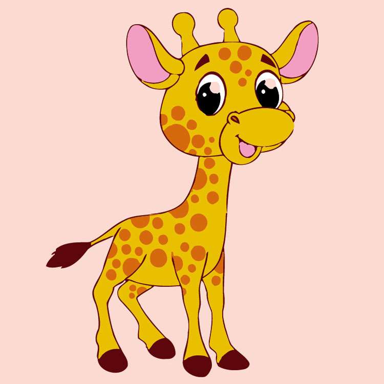Numbered Painting 20x20 cm Giraffe, 7 colors, cat. 4