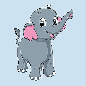 Numbered Paintings 20x20 cm Elephant, 8 colors, set 4