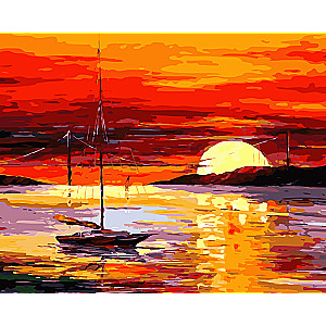 Paint by Numbers 30x40 cm Red Sunset, 19 colors, set 4
