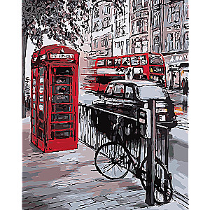 Paint by numbers 30x40 cm Telephone booth in London, 20 colors, art. 4