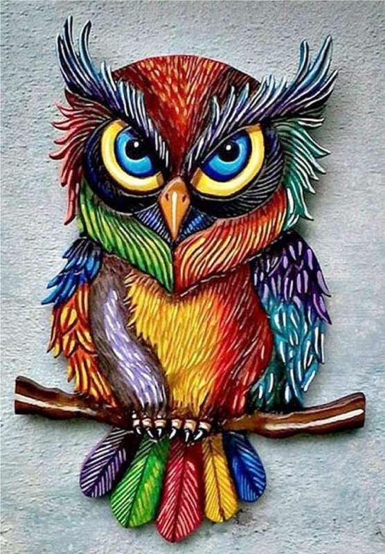 Diamond Mosaic 40x50 cm Colorful Owl, 26 colors, level 4