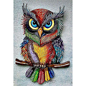 Diamond Mosaic 40x50 cm Colorful Owl, 26 colors, level 4