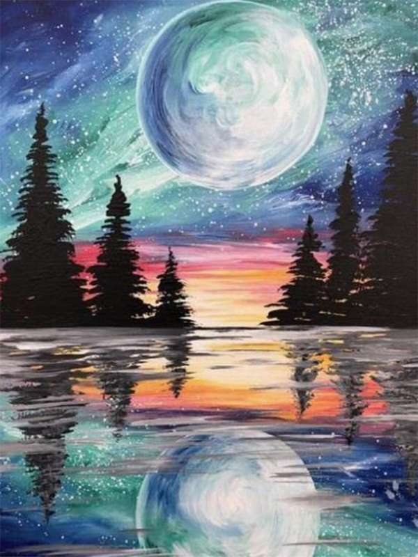 Diamond Mosaic 40x50 cm Forest Lake, 28 colors, version 4