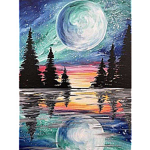 Diamond Mosaic 40x50 cm Forest Lake, 28 colors, version 4