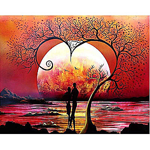 Diamond mosaic 30x40 cm Tree of Love, 24 colors, level 4