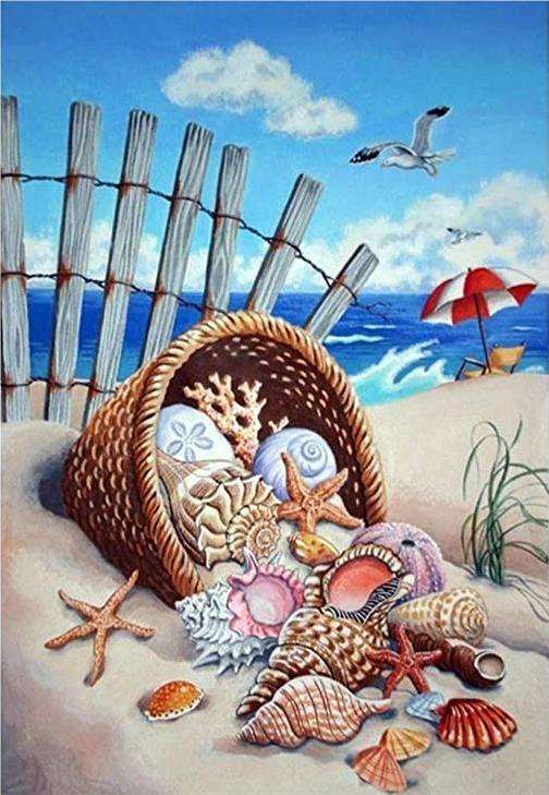 Diamond mosaic 30x40 cm Seashells, 26 colors, set 4