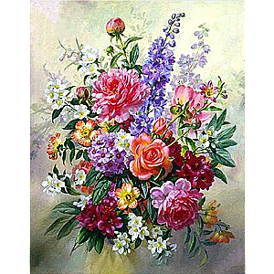 Diamond Mosaic 30x40 cm Spring Bouquet, 26 colors, section 4