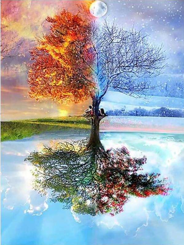 Diamond Mosaic 30x40 cm Wood - Seasons, 26 colors, urv. 4