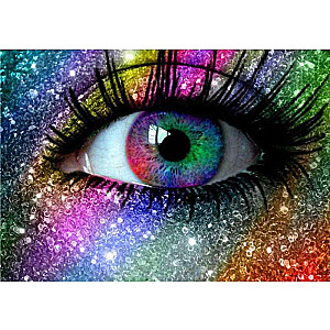 Diamond mosaic 30x40 cm Rainbow Eye, 26 colors, level 4