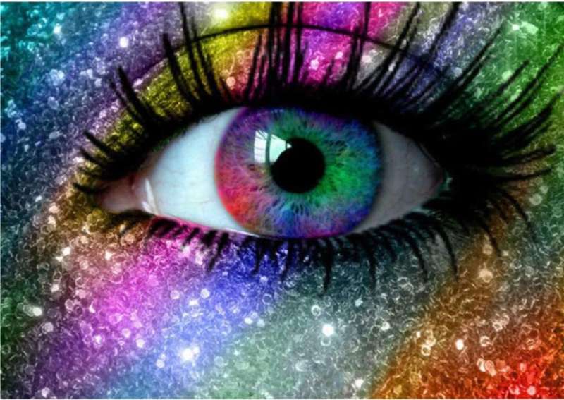 Diamond mosaic 30x40 cm Rainbow Eye, 26 colors, level 4