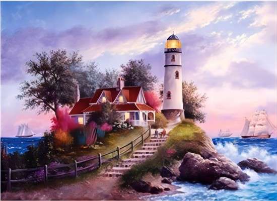 Diamond Mosaic 30x40 cm Lighthouse, 26 colors, level 4