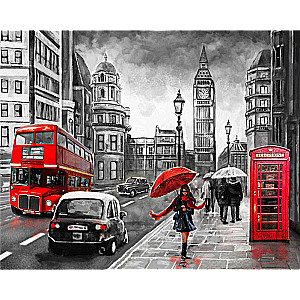 Diamond mosaic 30x40 cm Red shades of London, 24 colors, urv. 4