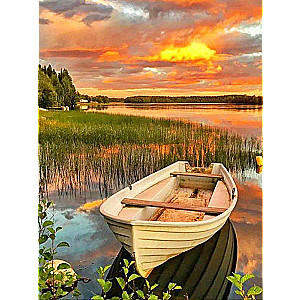 Diamond mosaic 30x40 cm Fishing boat, 26 colors, set 4