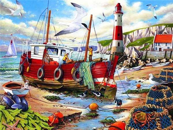 Diamond Mosaic 30x40 cm Fishing Bay, 26 colors, section 4