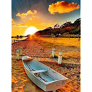 Diamond Mosaic 30x40 cm Beach. Boat, 26 colors, section 4