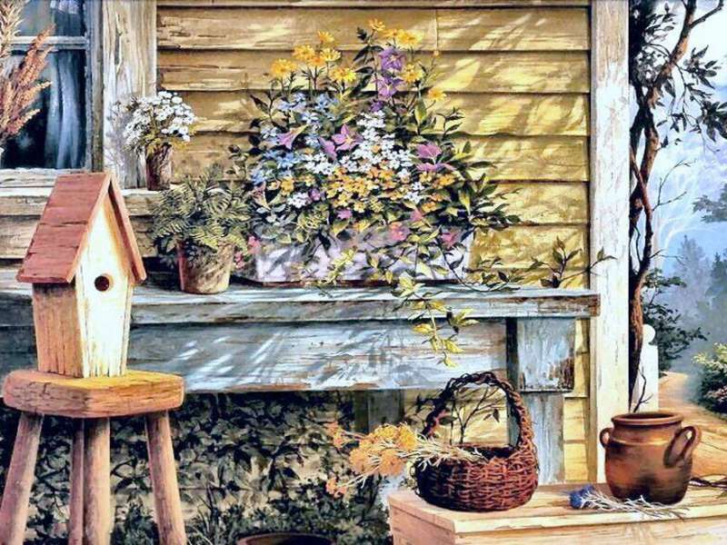 Diamond painting 30x40 cm Country yard, 28 colors, level 4