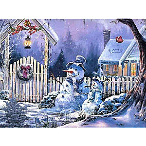 Diamond Mosaic 30x40 cm Snowmen, 28 colors, level 4