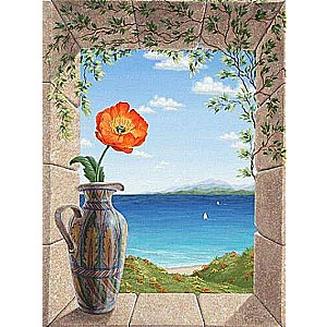 Diamond Mosaic 30x40 cm Jug with Poppy, 26 colors, round 4