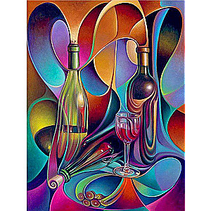 Diamond Mosaic 30x40 cm Abstraction.Wine, 26 colors, difficulty 4